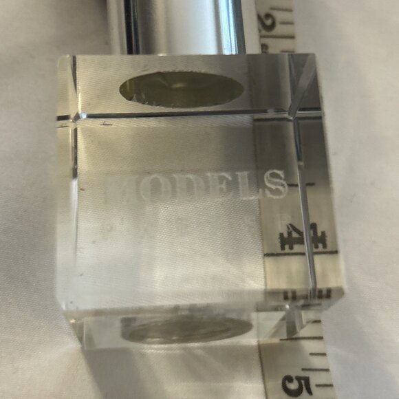 Models Prefer Makeup Brush Hand Etched Crystal Kabuki Brush 4.5" Paperweight - Picture 2 of 6